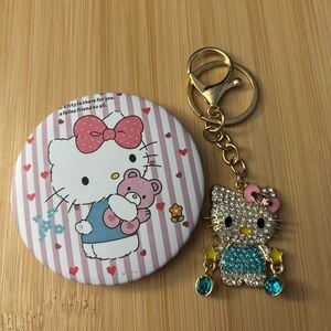 Hello Kitty Crystal Bag Charm - Keychain & Compact